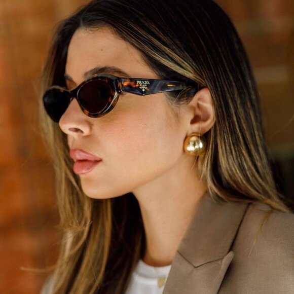 Prada PR26ZS 14L09Z Oval Sunglasses – Honey Tortoise - Picture 1 of 11